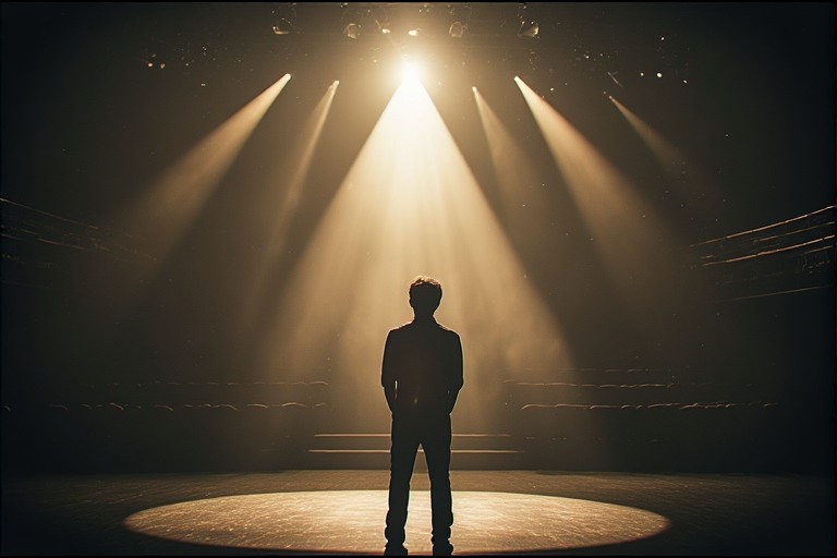 spotlight-theater-actor-1 actor on a theater stage ready to start an acting career